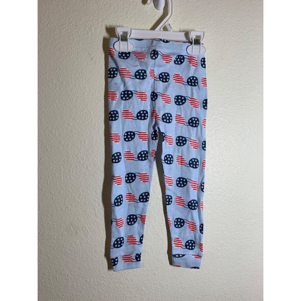NWOT Cutie Pie Pajama Pants Baby Size 24 Months Blue Sunglasses Patriotic AD3 - Picture 2 of 5